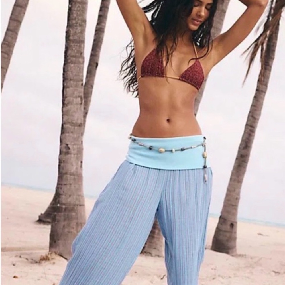 Free People Ride With Me Light Blue Pants - Picture 3 of 8